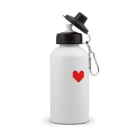 Бутылка спортивная с принтом Undertale Heart в Тюмени, металл | емкость — 500 мл, в комплекте две пластиковые крышки и карабин для крепления | heart | undertale | андертеил | сердце