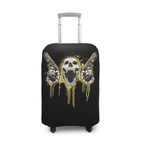 Чехол для чемодана 3D с принтом Череп 23 в Тюмени, 86% полиэфир, 14% спандекс | двустороннее нанесение принта, прорези для ручек и колес | skull | skulls | кости | скелет | череп