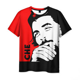 Мужская футболка 3D с принтом Че Гевара в Тюмени, 100% полиэфир | прямой крой, круглый вырез горловины, длина до линии бедер | che | che guevara | comandante | revolution | viva | революция | че | чегевара