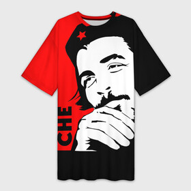 Платье-футболка 3D с принтом Че Гевара в Тюмени,  |  | Тематика изображения на принте: che | che guevara | comandante | revolution | viva | революция | че | чегевара