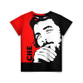 Детская футболка 3D с принтом Че Гевара в Тюмени, 100% гипоаллергенный полиэфир | прямой крой, круглый вырез горловины, длина до линии бедер, чуть спущенное плечо, ткань немного тянется | che | che guevara | comandante | revolution | viva | революция | че | чегевара