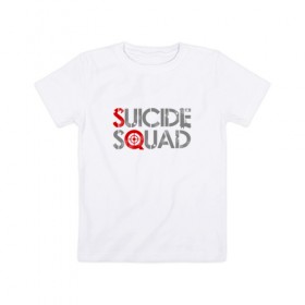 Детская футболка хлопок с принтом Отряд самоубийц в Тюмени, 100% хлопок | круглый вырез горловины, полуприлегающий силуэт, длина до линии бедер | Тематика изображения на принте: 