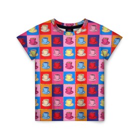 Детская футболка 3D с принтом Поп арт 18 в Тюмени, 100% гипоаллергенный полиэфир | прямой крой, круглый вырез горловины, длина до линии бедер, чуть спущенное плечо, ткань немного тянется | fashion | pop art | popart | trend | губы | мода | тренд