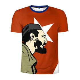 Мужская футболка 3D спортивная с принтом Куба в Тюмени, 100% полиэстер с улучшенными характеристиками | приталенный силуэт, круглая горловина, широкие плечи, сужается к линии бедра | che | patria o muerte | кастро | куба | о.м.с.к. | революция | ссср | фидель | фидель кастро