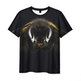 Мужская футболка 3D с принтом Пчела в Тюмени, 100% полиэфир | прямой крой, круглый вырез горловины, длина до линии бедер | глаза | насекомое | оса | пчела