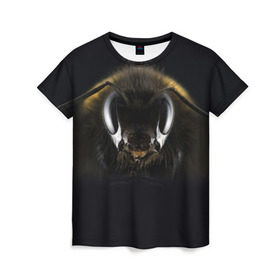 Женская футболка 3D с принтом Пчела в Тюмени, 100% полиэфир ( синтетическое хлопкоподобное полотно) | прямой крой, круглый вырез горловины, длина до линии бедер | глаза | насекомое | оса | пчела
