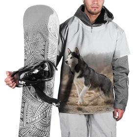 Накидка на куртку 3D с принтом Хаски в Тюмени, 100% полиэстер |  | dog | husky | siberia | север | сибирь | собака | хаски