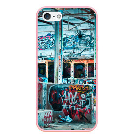 Чехол для iPhone 5/5S матовый с принтом Гранж в Тюмени, Силикон | Область печати: задняя сторона чехла, без боковых панелей | sity | urban | город | гранж | граффити | текст