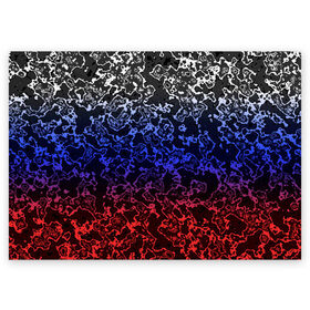 Поздравительная открытка с принтом Кислотность Российский флаг в Тюмени, 100% бумага | плотность бумаги 280 г/м2, матовая, на обратной стороне линовка и место для марки
 | абстракция | линии | стиль | флаг | фон | фото | цвет