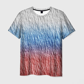 Мужская футболка 3D с принтом Текстура стены ,флаг в Тюмени, 100% полиэфир | прямой крой, круглый вырез горловины, длина до линии бедер | линии | патриот | полосы | стена | текстура | трещины | флаг | форма | фото | цвет