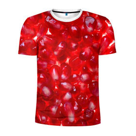 Мужская футболка 3D спортивная с принтом Зерна граната в Тюмени, 100% полиэстер с улучшенными характеристиками | приталенный силуэт, круглая горловина, широкие плечи, сужается к линии бедра | гранат | еда | зерна | красный | сладкое | фрукты