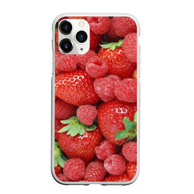 Чехол для iPhone 11 Pro матовый с принтом Ягоды в Тюмени, Силикон |  | Тематика изображения на принте: десерт | еда | клубника | красный | малина | сладкое | ягоды