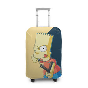 Чехол для чемодана 3D с принтом Барт в Тюмени, 86% полиэфир, 14% спандекс | двустороннее нанесение принта, прорези для ручек и колес | simpsons | барт | гомер | мардж | симпсоны