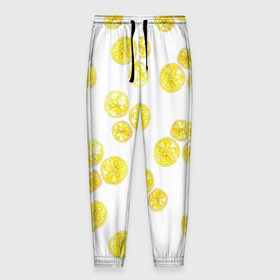 Мужские брюки 3D с принтом Lemons в Тюмени, 100% полиэстер | манжеты по низу, эластичный пояс регулируется шнурком, по бокам два кармана без застежек, внутренняя часть кармана из мелкой сетки | lemon | лимон | паттерн