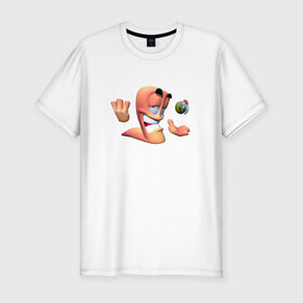 Мужская футболка премиум с принтом Worms в Тюмени, 92% хлопок, 8% лайкра | приталенный силуэт, круглый вырез ворота, длина до линии бедра, короткий рукав | Тематика изображения на принте: worms