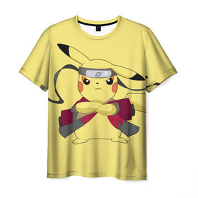 Мужская футболка 3D с принтом Pikachu в Тюмени, 100% полиэфир | прямой крой, круглый вырез горловины, длина до линии бедер | Тематика изображения на принте: pikachu | pokeboll | pokemon | пикачу | покеболл | покемон