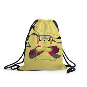 Рюкзак-мешок 3D с принтом Pikachu в Тюмени, 100% полиэстер | плотность ткани — 200 г/м2, размер — 35 х 45 см; лямки — толстые шнурки, застежка на шнуровке, без карманов и подкладки | pikachu | pokeboll | pokemon | пикачу | покеболл | покемон