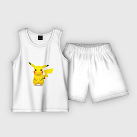 Детская пижама с шортами хлопок с принтом Пикачу в Тюмени,  |  | Тематика изображения на принте: pokemon go | пикачу