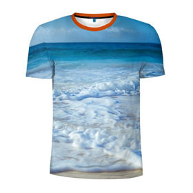 Мужская футболка 3D спортивная с принтом sea в Тюмени, 100% полиэстер с улучшенными характеристиками | приталенный силуэт, круглая горловина, широкие плечи, сужается к линии бедра | Тематика изображения на принте: orca | sea | whale | вода | киты | косатки | лето | любовь | море | океан | отдых | пальмы | пляж | солнце