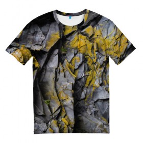 Мужская футболка 3D с принтом текстура в Тюмени, 100% полиэфир | прямой крой, круглый вырез горловины, длина до линии бедер | гранж | дерево | камень | краска | ржавчина | скала | текстура