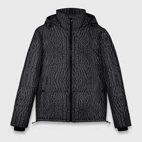 Мужская зимняя куртка 3D с принтом Змеиная кожа 2 в Тюмени, верх — 100% полиэстер; подкладка — 100% полиэстер; утеплитель — 100% полиэстер | длина ниже бедра, свободный силуэт Оверсайз. Есть воротник-стойка, отстегивающийся капюшон и ветрозащитная планка. 

Боковые карманы с листочкой на кнопках и внутренний карман на молнии. | Тематика изображения на принте: змеиная | змея | кобра | кожа