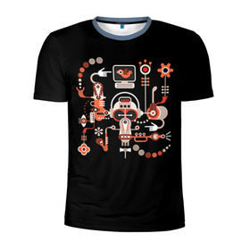 Мужская футболка 3D спортивная с принтом Импрессионизм 8 в Тюмени, 100% полиэстер с улучшенными характеристиками | приталенный силуэт, круглая горловина, широкие плечи, сужается к линии бедра | Тематика изображения на принте: абстракция | робот