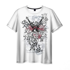 Мужская футболка 3D с принтом Рок сердца 5 в Тюмени, 100% полиэфир | прямой крой, круглый вырез горловины, длина до линии бедер | heart | tattoo | разбитое | сердечко | сердце | тату | татушка