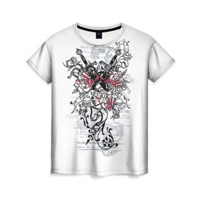 Женская футболка 3D с принтом Рок сердца 5 в Тюмени, 100% полиэфир ( синтетическое хлопкоподобное полотно) | прямой крой, круглый вырез горловины, длина до линии бедер | heart | tattoo | разбитое | сердечко | сердце | тату | татушка