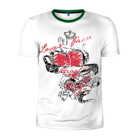 Мужская футболка 3D спортивная с принтом Рок сердца 6 в Тюмени, 100% полиэстер с улучшенными характеристиками | приталенный силуэт, круглая горловина, широкие плечи, сужается к линии бедра | heart | tattoo | разбитое | сердечко | сердце | тату | татушка