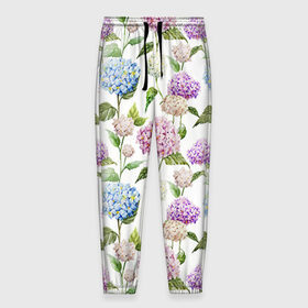 Мужские брюки 3D с принтом Цветы и бабочки 4 в Тюмени, 100% полиэстер | манжеты по низу, эластичный пояс регулируется шнурком, по бокам два кармана без застежек, внутренняя часть кармана из мелкой сетки | акварель | нежный | паттерн | цветочек | цветочный