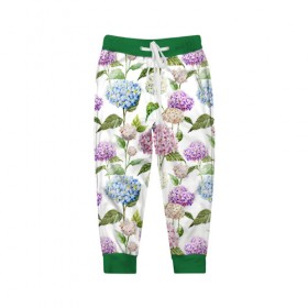 Детские брюки 3D с принтом Цветы и бабочки 4 в Тюмени, 100% полиэстер | манжеты по низу, эластичный пояс регулируется шнурком, по бокам два кармана без застежек, внутренняя часть кармана из мелкой сетки | акварель | нежный | паттерн | цветочек | цветочный
