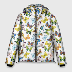 Мужская зимняя куртка 3D с принтом Цветы и бабочки 11 в Тюмени, верх — 100% полиэстер; подкладка — 100% полиэстер; утеплитель — 100% полиэстер | длина ниже бедра, свободный силуэт Оверсайз. Есть воротник-стойка, отстегивающийся капюшон и ветрозащитная планка. 

Боковые карманы с листочкой на кнопках и внутренний карман на молнии. | акварель | бабочка | нежный | рисунок | роза | сирень | цветочек | цветочный | цветы