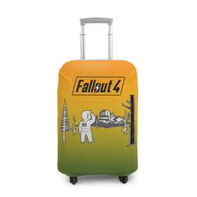 Чехол для чемодана 3D с принтом Волт-бой 111 Fallout 4 в Тюмени, 86% полиэфир, 14% спандекс | двустороннее нанесение принта, прорези для ручек и колес | fallout 4 | vault boy | волт бой | фаллаут