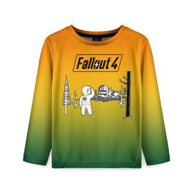 Детский лонгслив 3D с принтом Волт-бой 111 Fallout 4 в Тюмени, 100% полиэстер | длинные рукава, круглый вырез горловины, полуприлегающий силуэт
 | fallout 4 | vault boy | волт бой | фаллаут