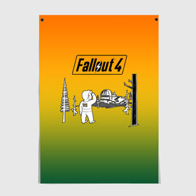 Постер с принтом Волт-бой 111 Fallout 4 в Тюмени, 100% бумага
 | бумага, плотность 150 мг. Матовая, но за счет высокого коэффициента гладкости имеет небольшой блеск и дает на свету блики, но в отличии от глянцевой бумаги не покрыта лаком | fallout 4 | vault boy | волт бой | фаллаут