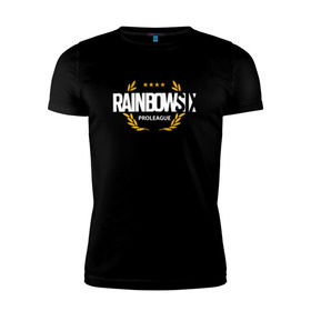 Мужская футболка премиум с принтом Rainbow six | Siege : Pro league (white) в Тюмени, 92% хлопок, 8% лайкра | приталенный силуэт, круглый вырез ворота, длина до линии бедра, короткий рукав | Тематика изображения на принте: boom | fire | rainbowsix | siege | tom clansys