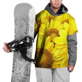 Накидка на куртку 3D с принтом Подсолнухи в Тюмени, 100% полиэстер |  | Тематика изображения на принте: 