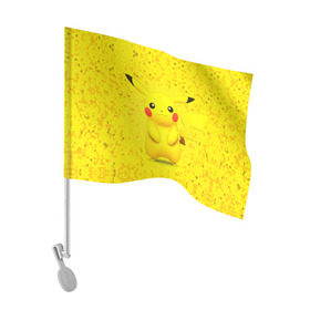 Флаг для автомобиля с принтом Pikachu в Тюмени, 100% полиэстер | Размер: 30*21 см | pikachu | pokeboll | pokemon | пикачу | покеболл | покемон
