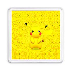 Магнит 55*55 с принтом Pikachu в Тюмени, Пластик | Размер: 65*65 мм; Размер печати: 55*55 мм | pikachu | pokeboll | pokemon | пикачу | покеболл | покемон