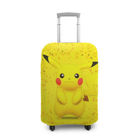 Чехол для чемодана 3D с принтом Pikachu в Тюмени, 86% полиэфир, 14% спандекс | двустороннее нанесение принта, прорези для ручек и колес | pikachu | pokeboll | pokemon | пикачу | покеболл | покемон
