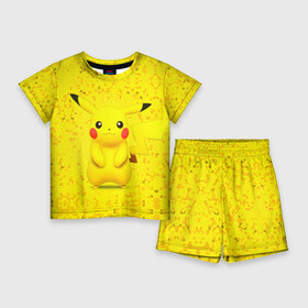 Детский костюм с шортами 3D с принтом Pikachu в Тюмени,  |  | pikachu | pokeboll | pokemon | пикачу | покеболл | покемон