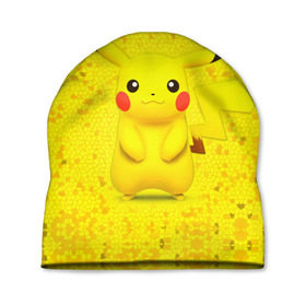 Шапка 3D с принтом Pikachu в Тюмени, 100% полиэстер | универсальный размер, печать по всей поверхности изделия | Тематика изображения на принте: pikachu | pokeboll | pokemon | пикачу | покеболл | покемон