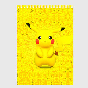 Скетчбук с принтом Pikachu в Тюмени, 100% бумага
 | 48 листов, плотность листов — 100 г/м2, плотность картонной обложки — 250 г/м2. Листы скреплены сверху удобной пружинной спиралью | pikachu | pokeboll | pokemon | пикачу | покеболл | покемон