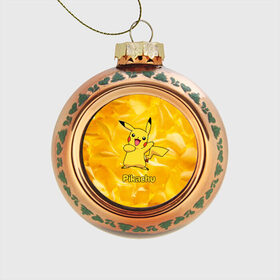 Стеклянный ёлочный шар с принтом Pikachu в Тюмени, Стекло | Диаметр: 80 мм | pikachu | pokeboll | pokemon | пикачу | покеболл | покемон