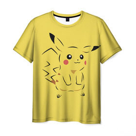 Мужская футболка 3D с принтом Pikachu в Тюмени, 100% полиэфир | прямой крой, круглый вырез горловины, длина до линии бедер | pikachu | pokeboll | pokemon | пикачу | покеболл | покемон