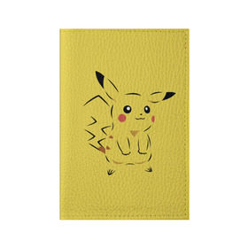 Обложка для паспорта матовая кожа с принтом Pikachu в Тюмени, натуральная матовая кожа | размер 19,3 х 13,7 см; прозрачные пластиковые крепления | pikachu | pokeboll | pokemon | пикачу | покеболл | покемон