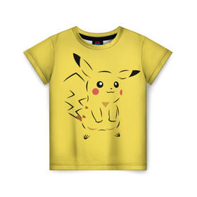 Детская футболка 3D с принтом Pikachu в Тюмени, 100% гипоаллергенный полиэфир | прямой крой, круглый вырез горловины, длина до линии бедер, чуть спущенное плечо, ткань немного тянется | Тематика изображения на принте: pikachu | pokeboll | pokemon | пикачу | покеболл | покемон