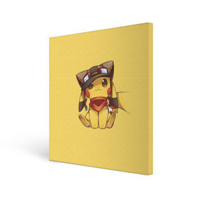 Холст квадратный с принтом Pikachu в Тюмени, 100% ПВХ |  | Тематика изображения на принте: pikachu | pokeball | pokemon | пикачу | покеболл | покемон