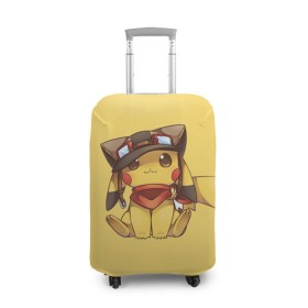 Чехол для чемодана 3D с принтом Pikachu в Тюмени, 86% полиэфир, 14% спандекс | двустороннее нанесение принта, прорези для ручек и колес | pikachu | pokeball | pokemon | пикачу | покеболл | покемон