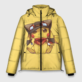 Мужская зимняя куртка 3D с принтом Pikachu в Тюмени, верх — 100% полиэстер; подкладка — 100% полиэстер; утеплитель — 100% полиэстер | длина ниже бедра, свободный силуэт Оверсайз. Есть воротник-стойка, отстегивающийся капюшон и ветрозащитная планка. 

Боковые карманы с листочкой на кнопках и внутренний карман на молнии. | pikachu | pokeball | pokemon | пикачу | покеболл | покемон